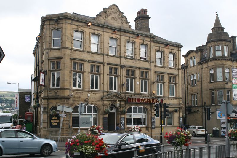 Gritstone buildings on Cavendish Street in Keighley town centre